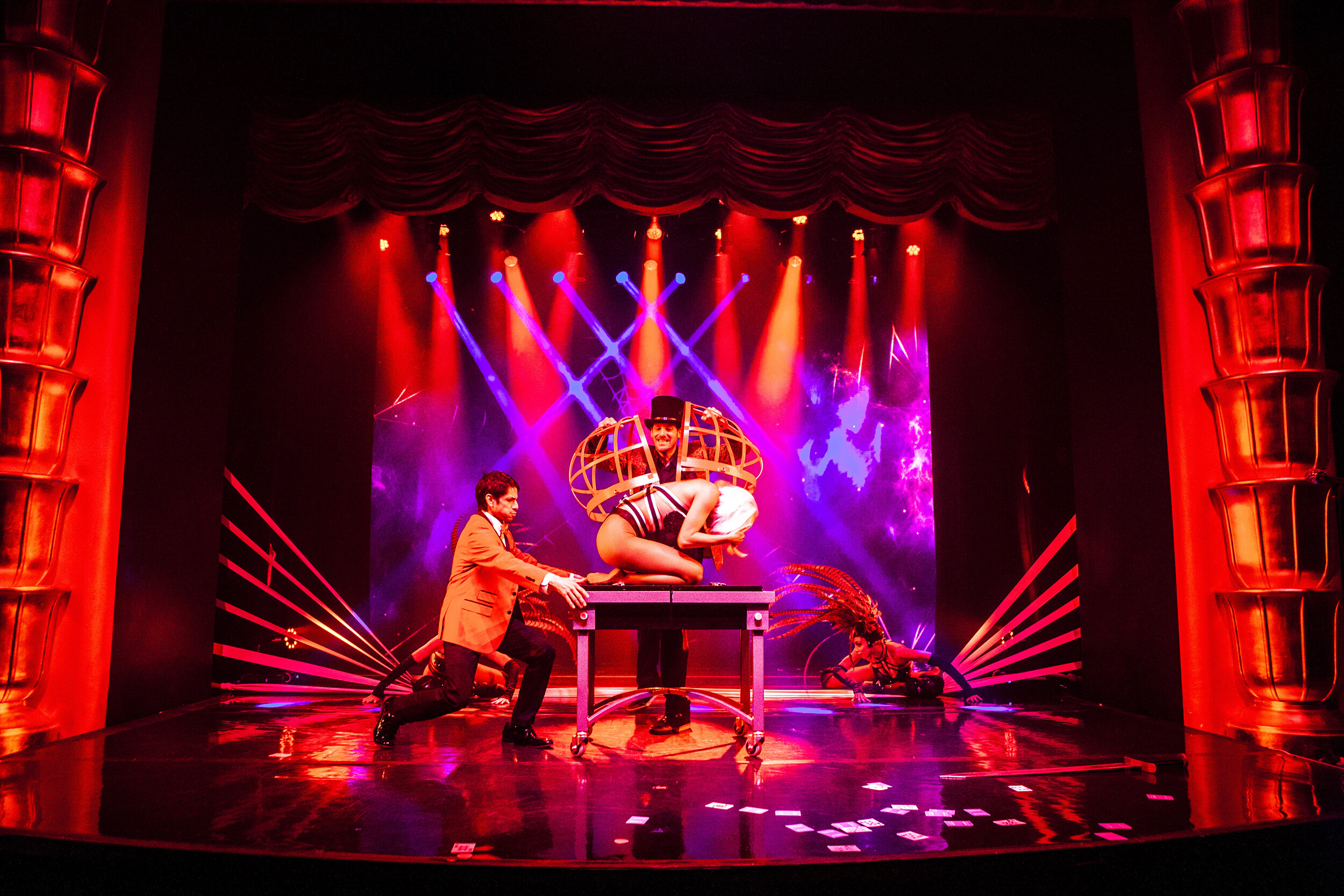 Kevin J. and Lord Caruso performing on stage