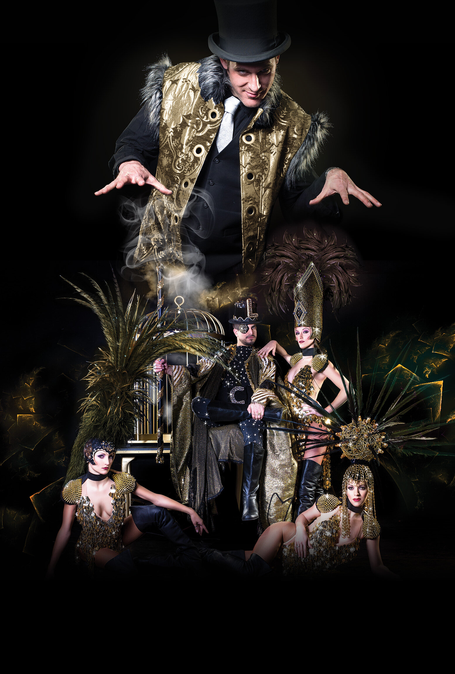 The cast of Magique on stage